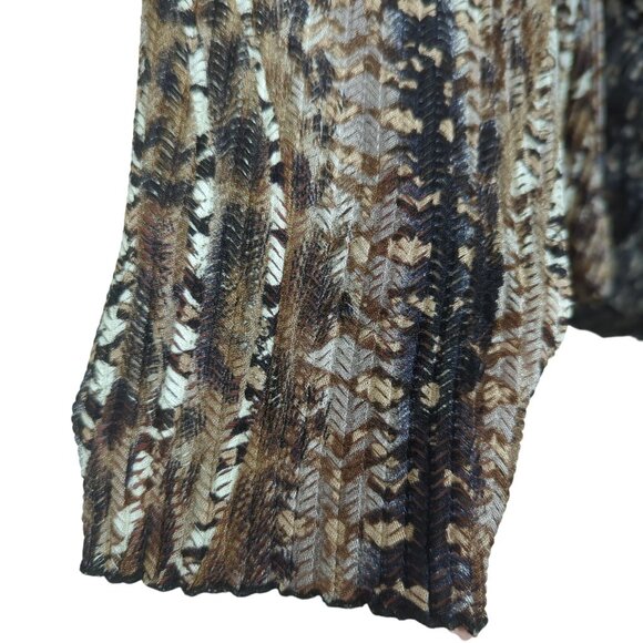 Alberto Makali Faux Fur Trim Open Front Cardigan Missoni Jacket With Belt Size M - Picture 4 of 12